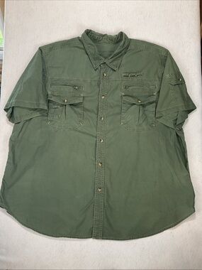 Boulder Creek Men's 4XL Olive Green Short Sleeve Utility Shirt with Multi-Pocket